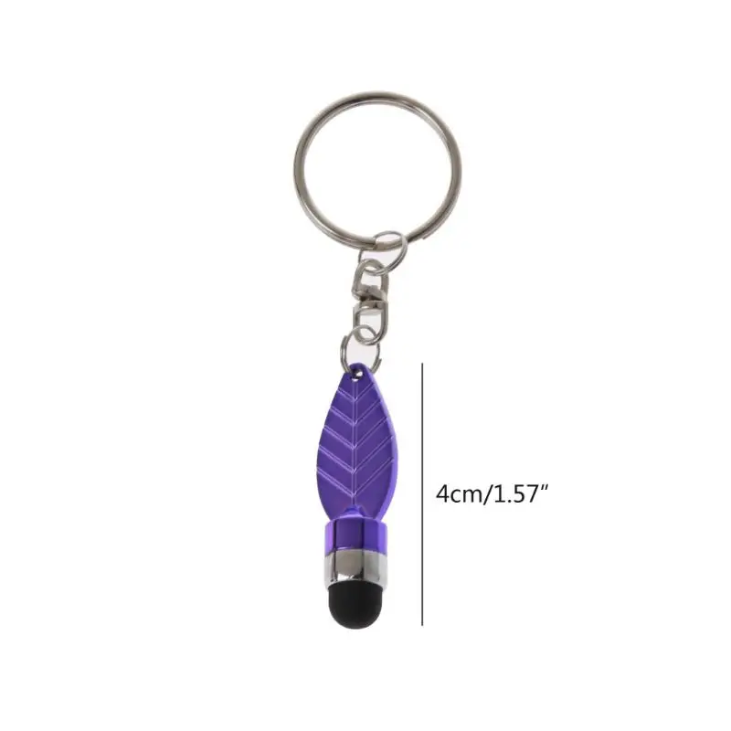 

T5UA 1PC Universal Plastic Capacitive Touch Screen Stylus Pen Touch Pen Keychain for Tablet PC Pad Phone Leaves Pen