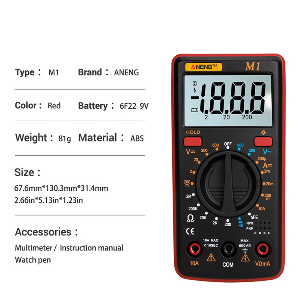 USB тест er мультиметр подсветки M1 AC/DC Амперметр Вольтметр Ом Частота Диод
