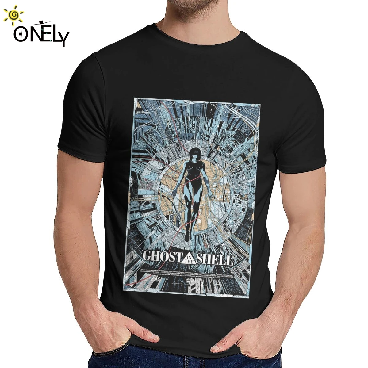 

Quality Cotton Ghost In The Shell T-shirt Man's Summer High Quality Classic Round Neck Camiseta