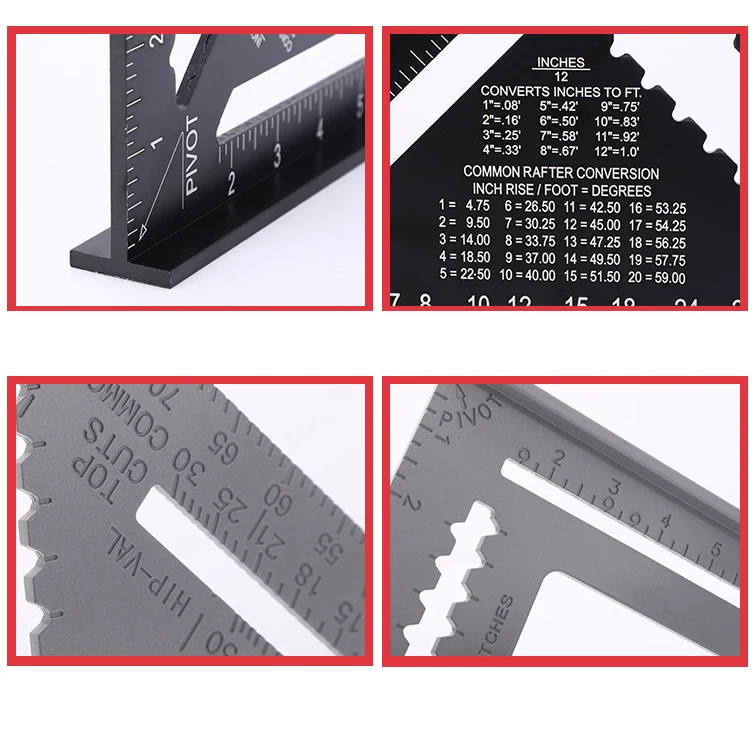 Измерительный инструмент квадратная линейка из алюминиевого сплава транспортир