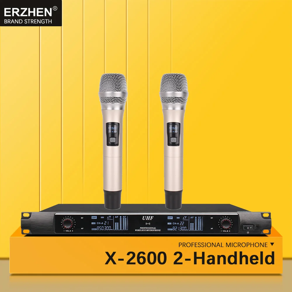 Беспроводной SystemX 2600 профессиональный микрофон 2 канала VHF Профессиональный