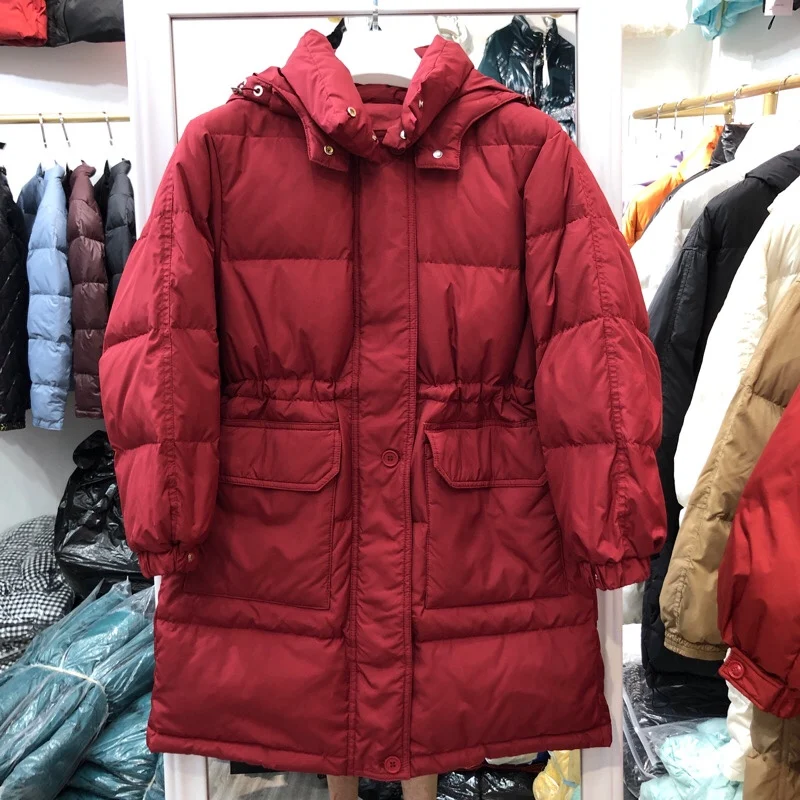 Fitaylor/зимняя женская куртка с капюшоном на 90% белом утином пуху теплое свободное