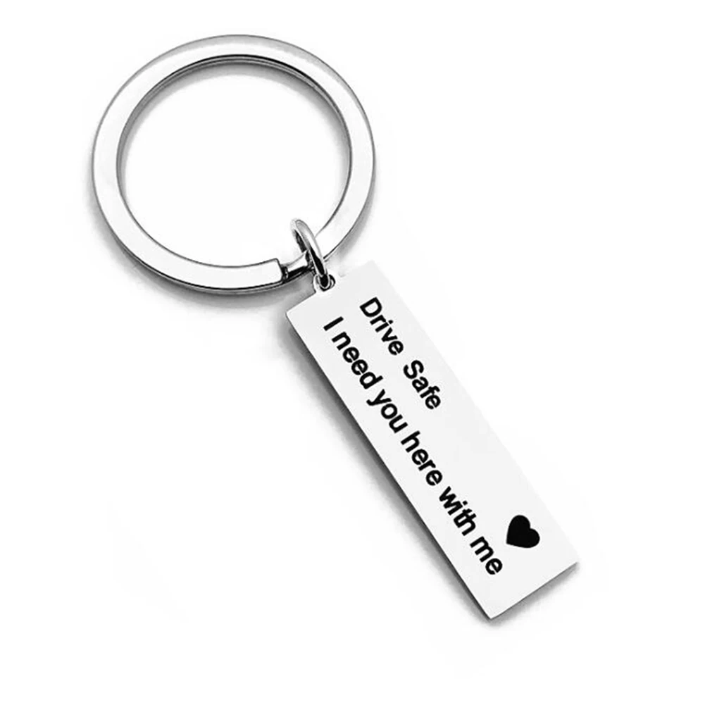 

Drive Safe Keychains Men Women Stainless Steel Key Chain Birthday Chritsmas Father's Day Gifts Jewelry Unisex Accessory