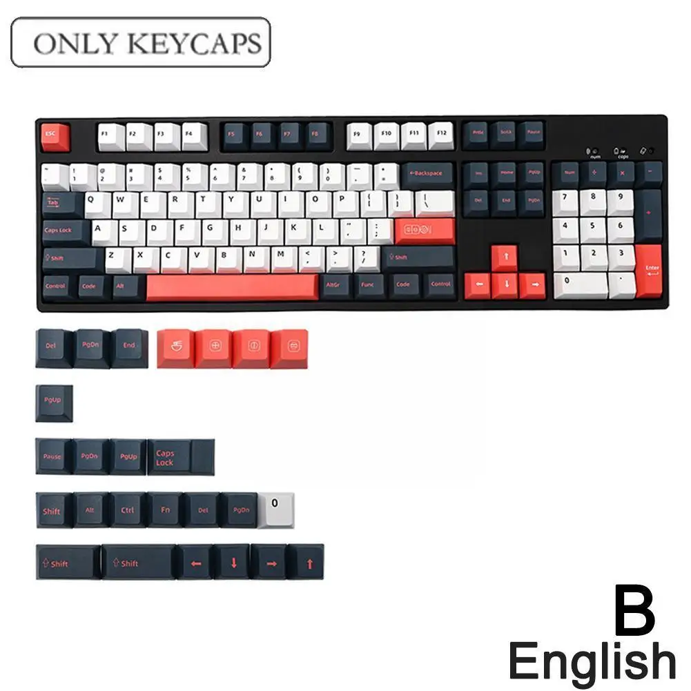 

129 Key Japanese/English Versions Bento Key Cap Five-sided Sublimation PBT Keycap for CHERRY Profile Mechanical Keyboard Ke G6Q1