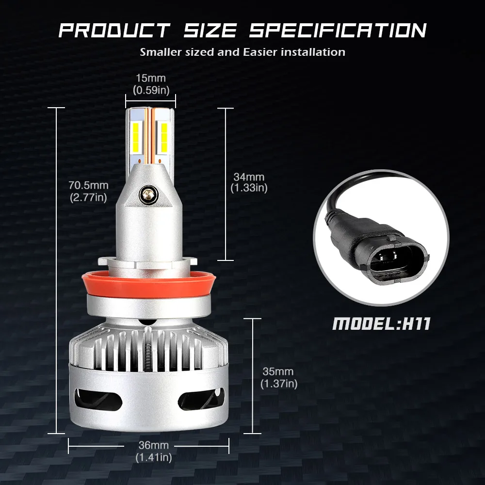 NOVSIGHT автомобиля проектор головной светильник H7 Led H7 H11 9005/9006 9012 D5 D2/D4 D1/D3/D8 90W 12000LM 6500 к авто противотуманных фар с возможностью креативного Светильник лампы