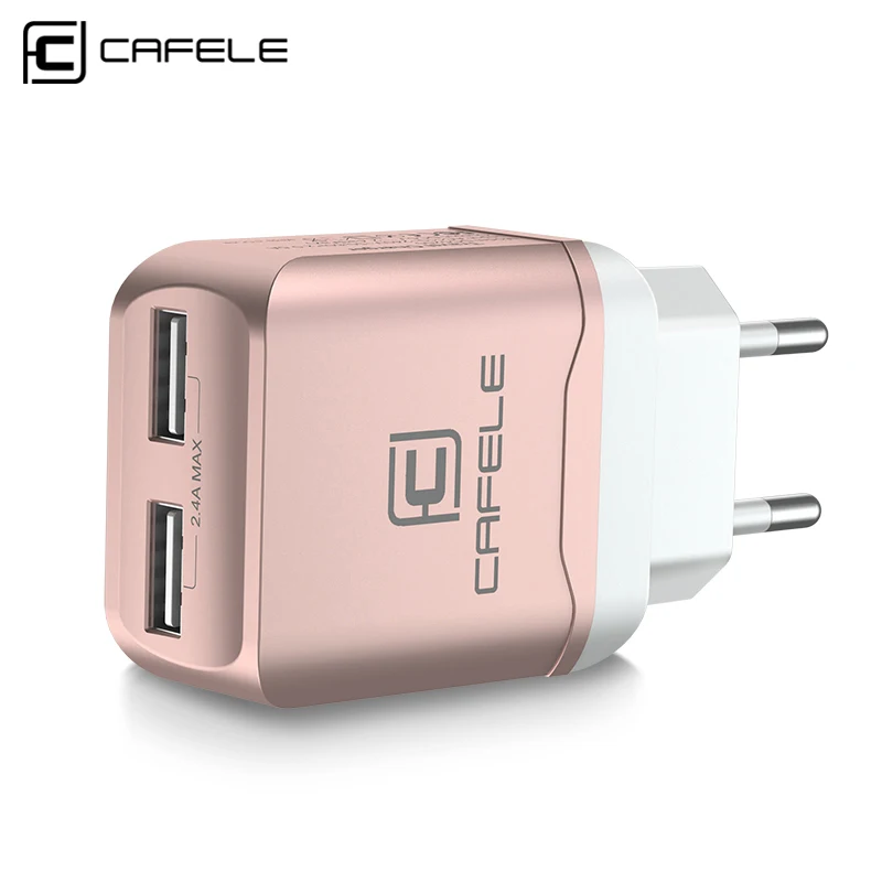 CAFELE EU зарядное устройство с разъемом для путешествий USB 2.4A двойной выход универсальный адаптер зарядное устройство смартфон зарядное устройство с 2 в 1 Выдвижной кабель