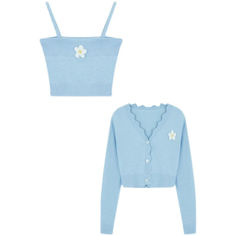 

Женский комплект из двух предметов, кардиган молочного цвета, короткий свитер с длинными рукавами и в рубчик, осень подходящий жилет