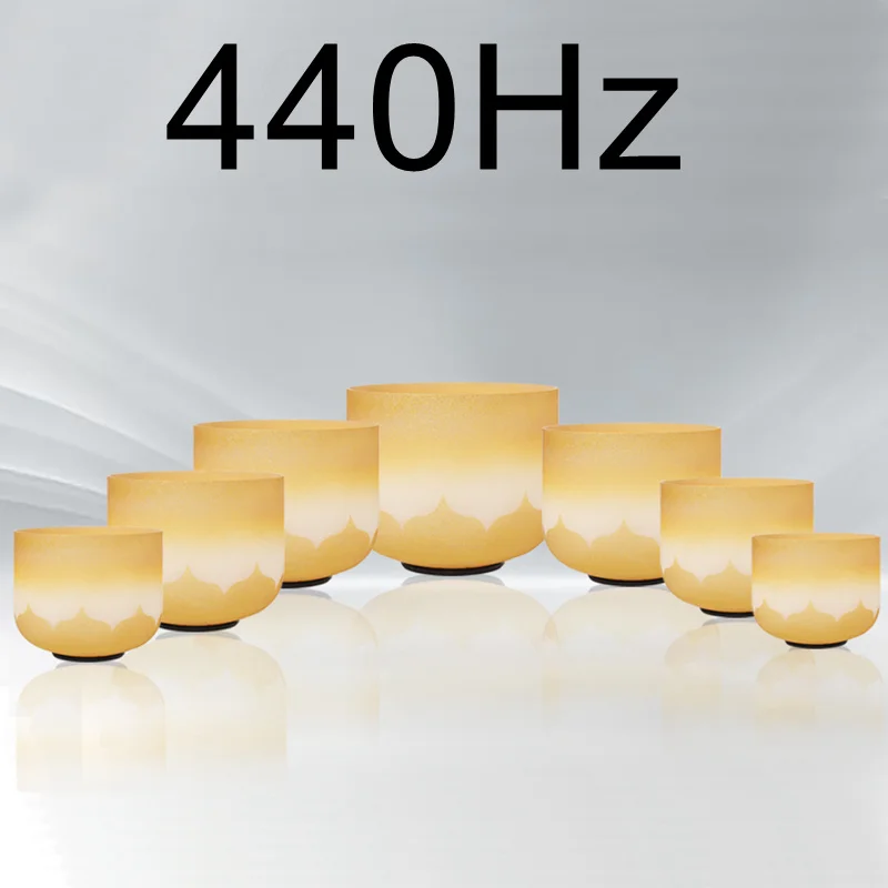 440Hz Lotus CVNC 6-1" Набор из 7 шт Примечание CDEFGAB матовый кварц чакра хрустальные поющие чаши - Цвет: 440Hz Lotus