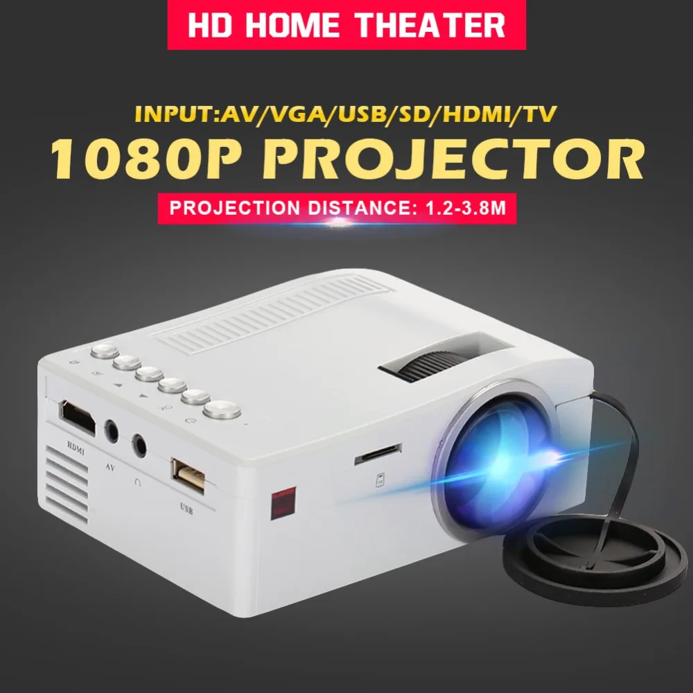 UC18 1080P мини-проектор USB HDMI AV видео портативный проектор домашний кинотеатр кинопроектор проектор для домашнего кинотеатра