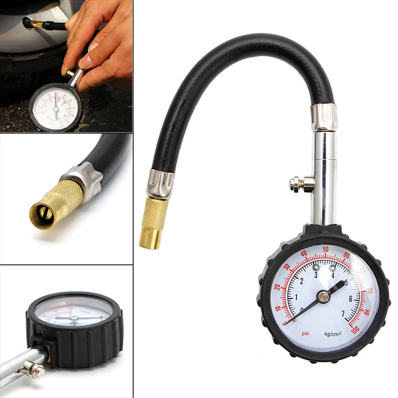 

0-100PSI Car Auto Motor Tyre Tire Air Pressure Gauge Dial Meter Tester New P82B