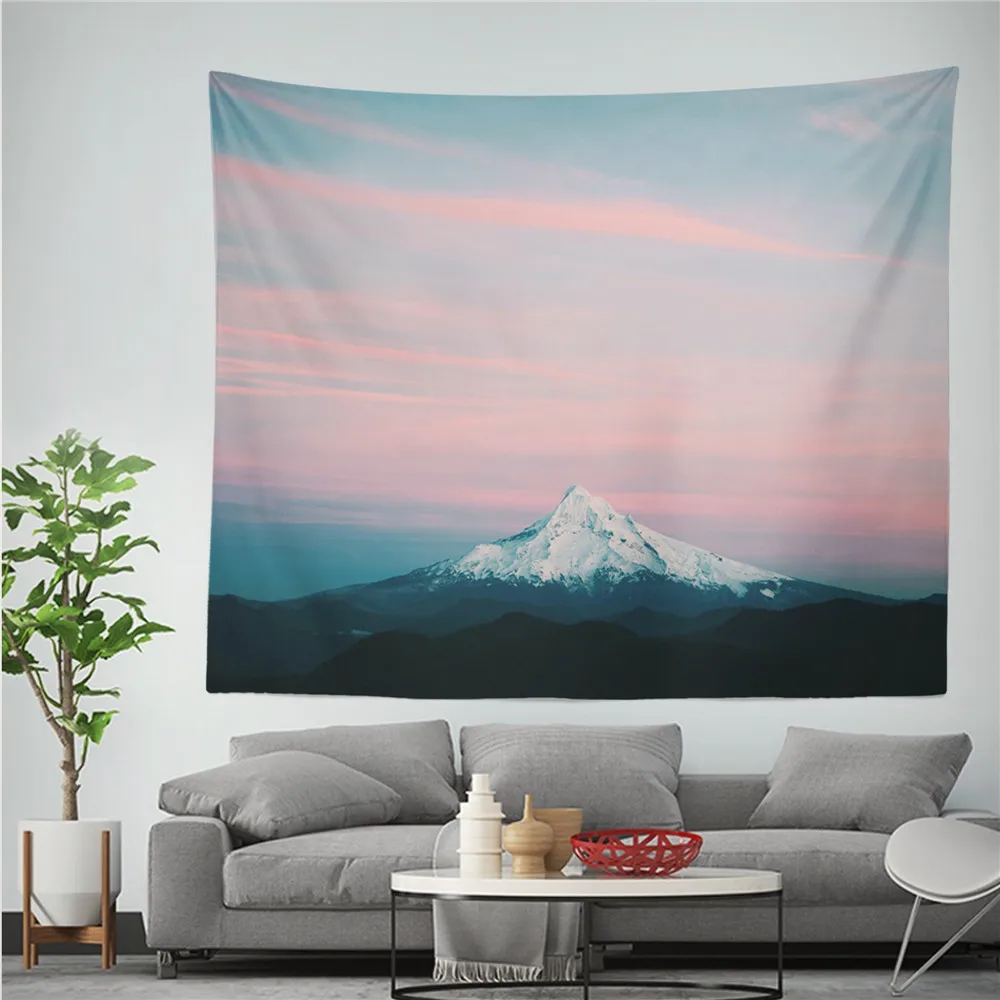 

Pink Mountain Wall Tapestry Boho Decor Hippie Wall Cloth Tapestries Yoga Mat Polyester Tapestry Wall Hanging Carpet Home Decor