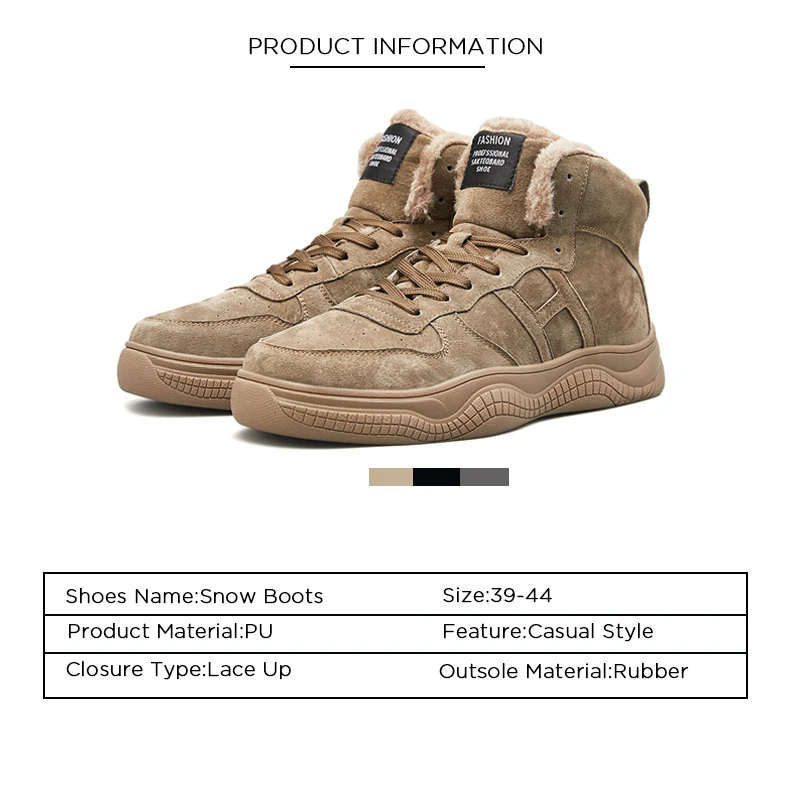 BESCONE/мужские зимние теплые ботинки ботильоны из искусственной кожи с Плюшевым