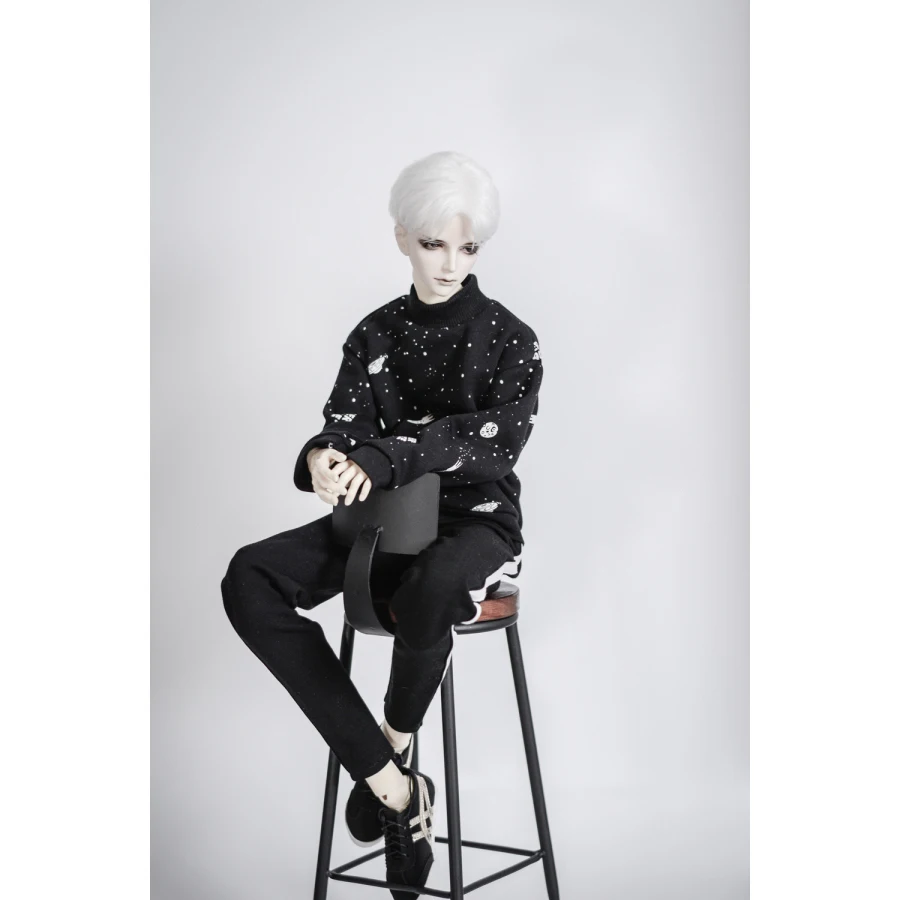 BJD черный свитер Толстовка Футболка наряды верхняя одежда для 1/3 1/4 SD17 70 см 24