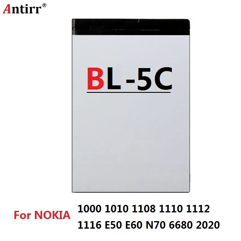 

BL-5C Original Mobile Phone Battery For Nokia BL 5C 1100 6600 6230 1108 1112 1200 n70 n91 Replacement Li-ion Battery