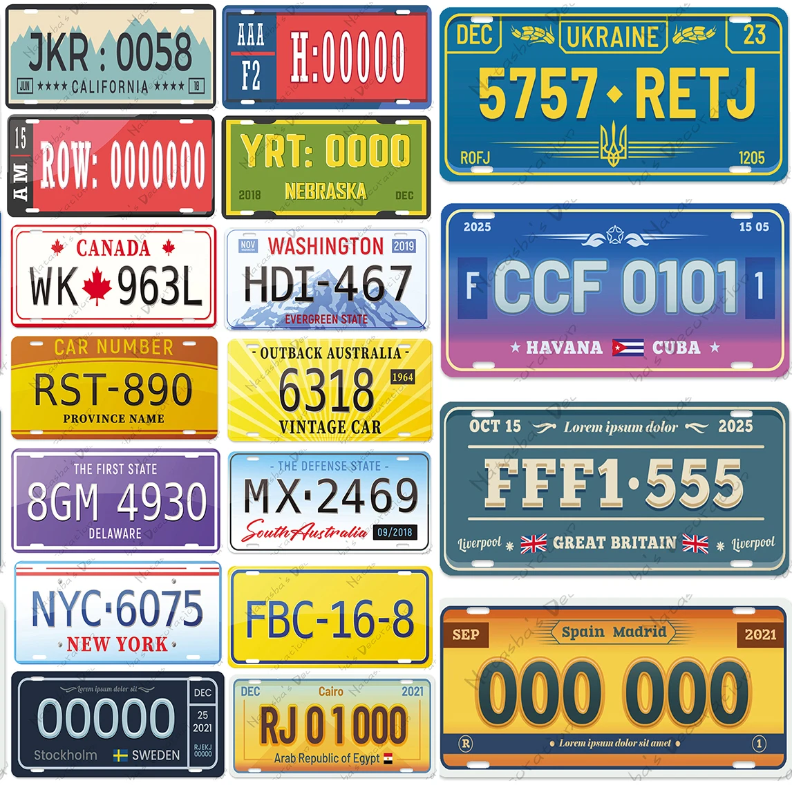 Металлические знаки с номером автомобиля линейная пластина металлическая