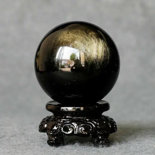 Натуральный Золотой обсидиан Flash Crystal Healing Big Ball Sphere 50 мм 60 70 AAAA Зеленый Красный