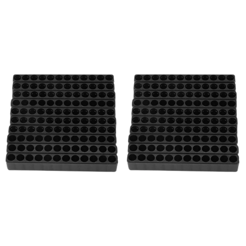 

20Pcs 12-Hole Screwdriver Bit Holder Box Block Black for Six Angle 6.35mm Handle