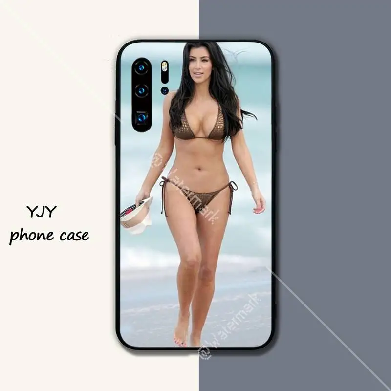 

Kardashian Silicone black case coque for Huawei P9 lite 2016 2017 P 10 P20 PRO P30 P40 lite P smart 2019 cover