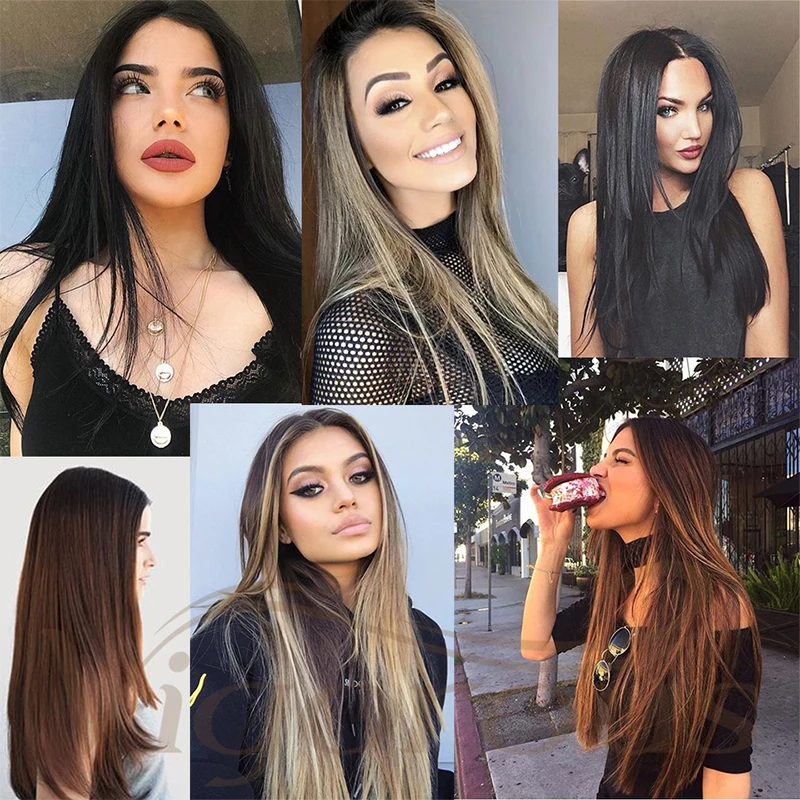 5 зажимов длинные прямые волосы на заколках одна штука синтетические натуральные