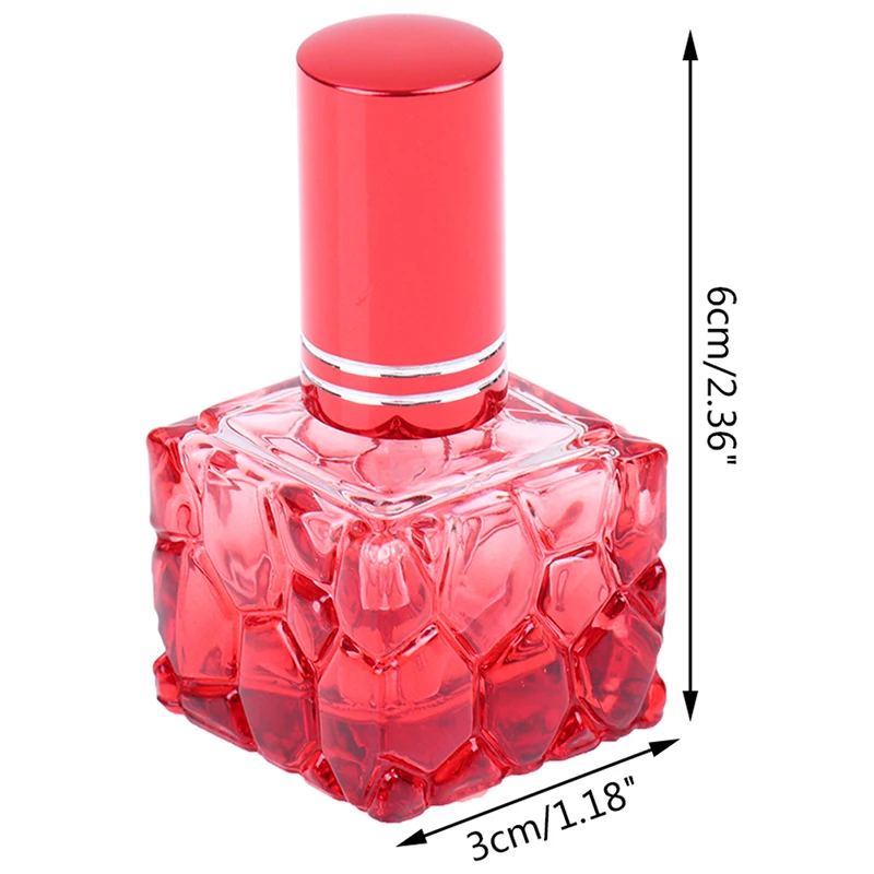 

1PCS Colorful Square Glass Perfume Bottle 10ml Small Sample Portable Parfume Refillable Scent Sprayer Cosmetic Spray Bottle