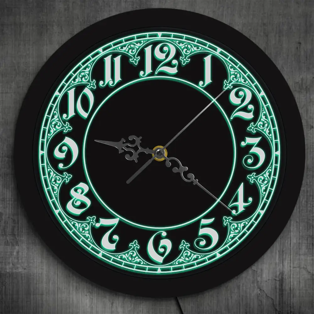 Ретро Стиль Необычные цифры светодиодный светильник настенные часы украшение