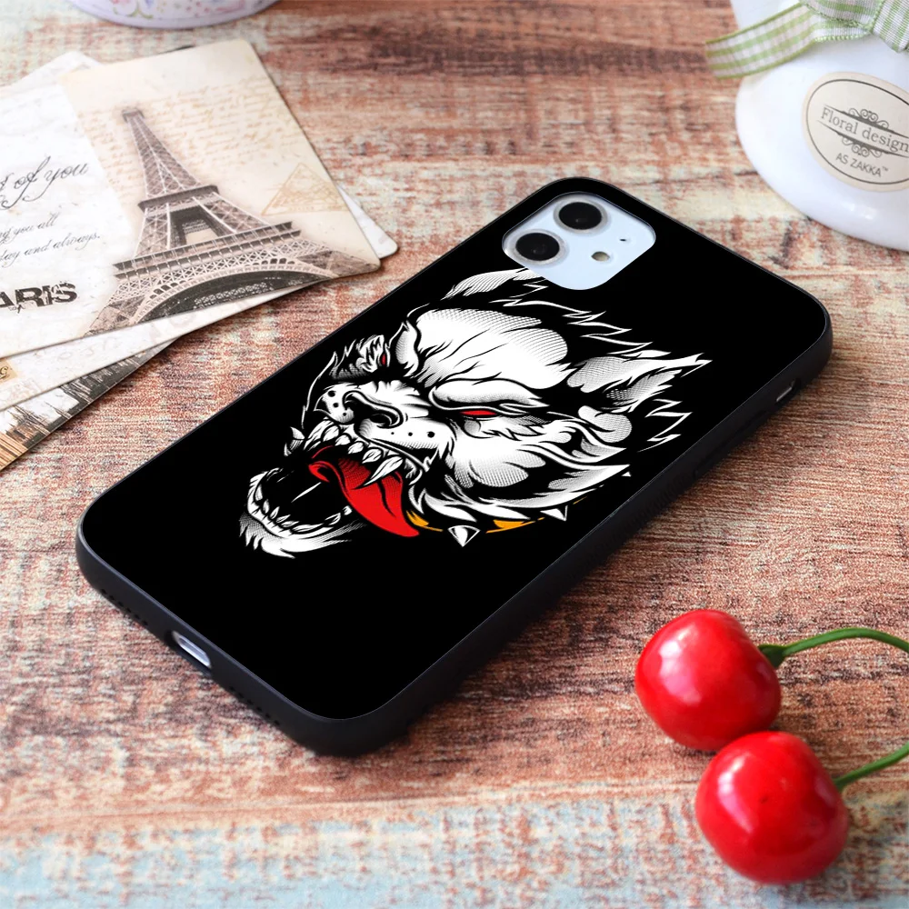 

For iPhone Wolf head Soft TPU Border Apple iPhone Case