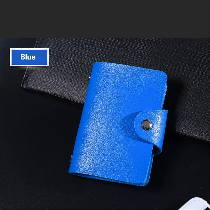 

YAMBUTO 2021 Multifunctional Wallet 24 Bits Button Credit Card Holder Money Bag Soft Leather Men And Women Casual ID Holder