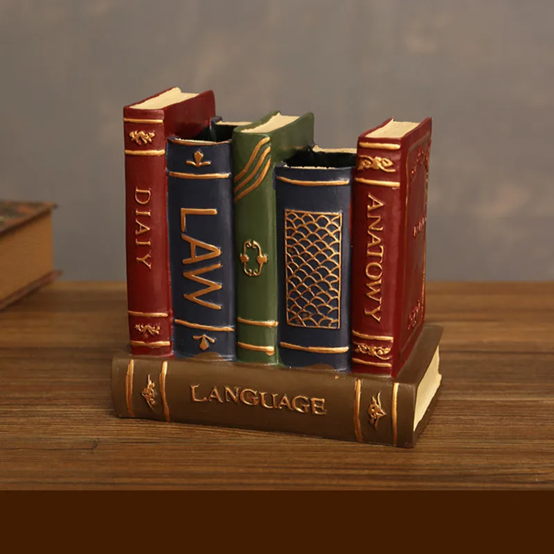 

Nordic Fashion Retro Style Creative Pen or Pecil Holder Resin Material Organizer Office Desktop Model Decorative Ornaments