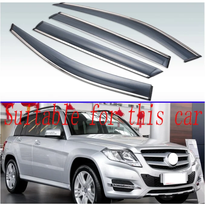 

For Benz GLK200 350 250 220 GLK-Calss X204 2012-2015 Plastic Exterior Visor Vent Shades Window Sun Rain Guard Deflector 4pcs
