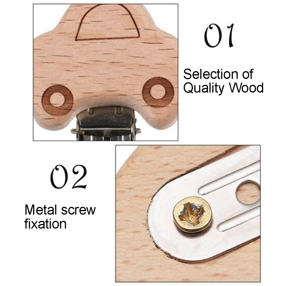 Мультфильм животных деревянная детская пустышка на цепочке с прищепкой застёжка