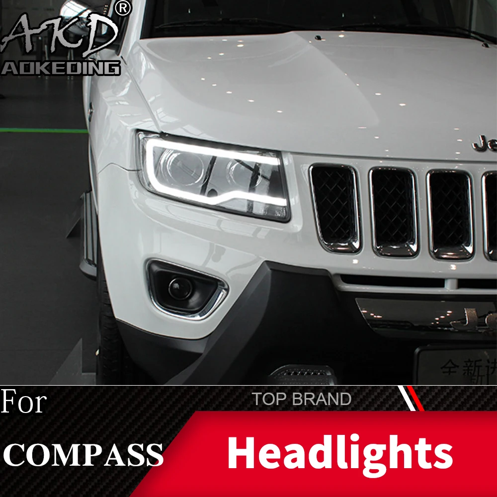 Чехол для автомобильной фары Jeep Compass 2011 2016 Grand Cherokee светодиодный ная фара DRL