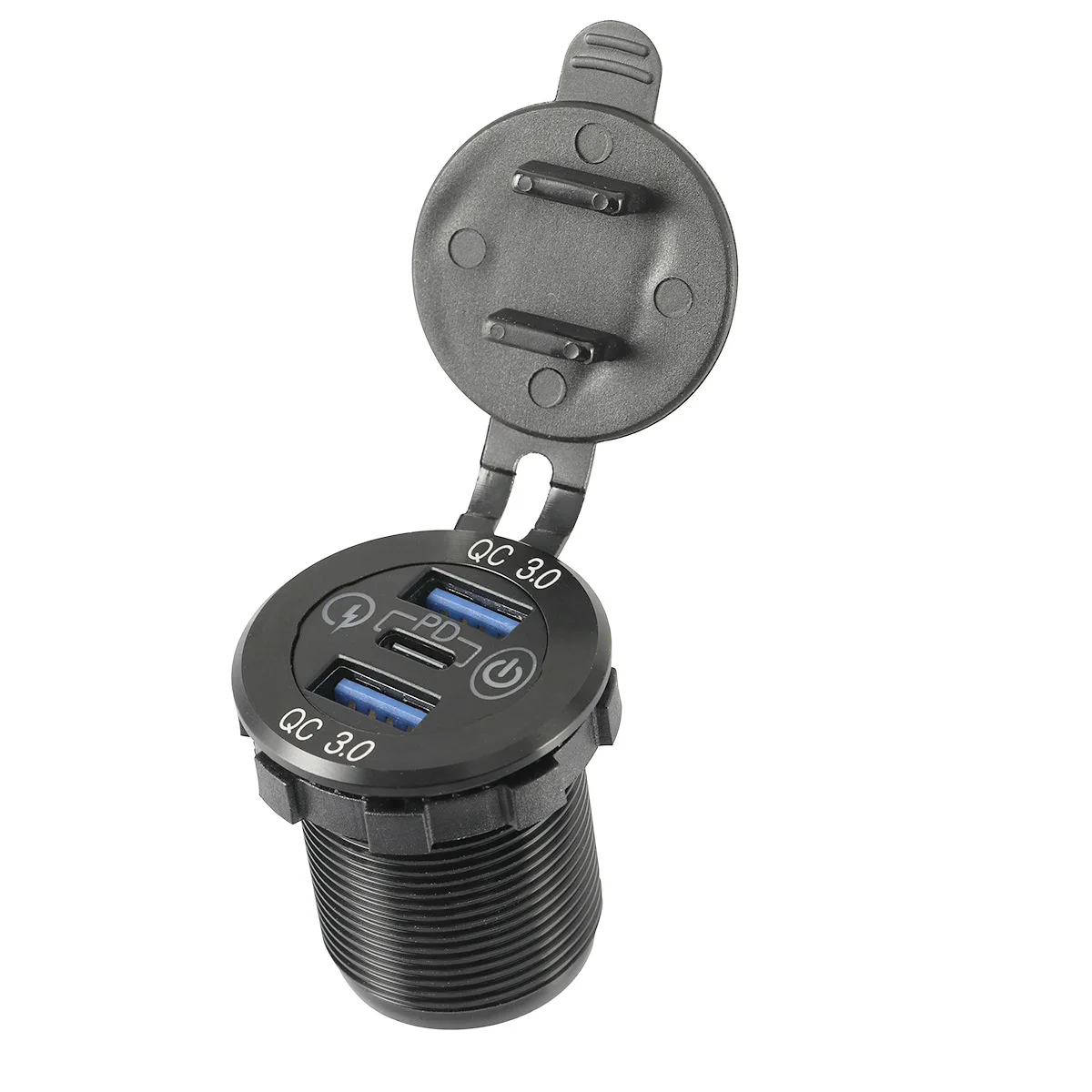 60 Вт Двойной QC 3 0 USB и C PD Тип-C Трехместный Разъем 12-24V Алюминий автомобиля Зарядное
