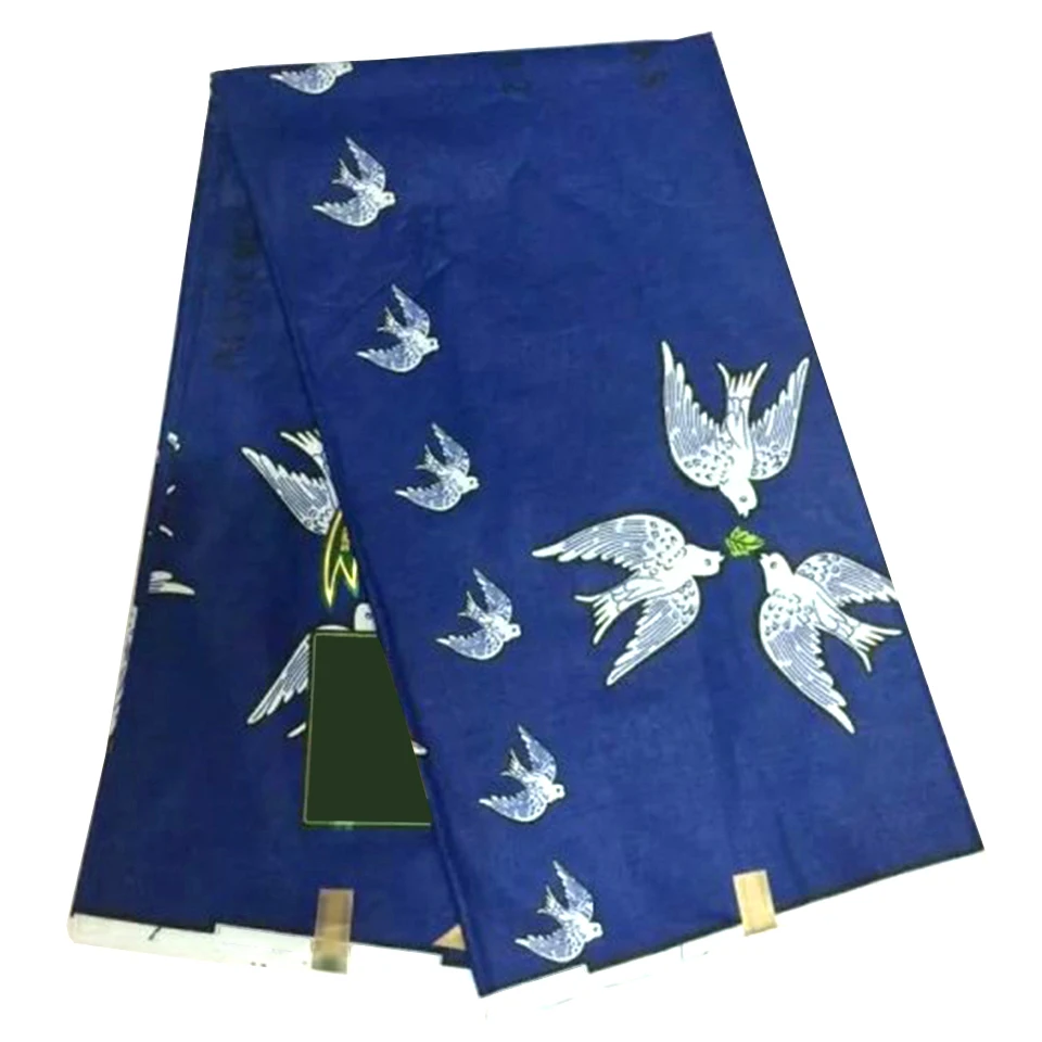 

LSCW-51 latest African Fabric,blue Printed Cotton Fabric African Wax Cloth for fashion dress 6yards whole sale