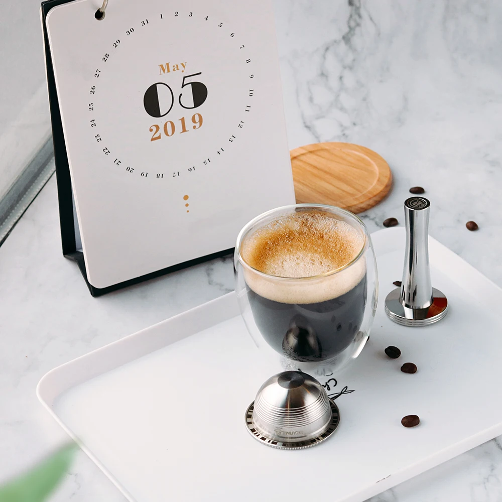 ICafilas, стальной многоразовый(G1) фильтр для кофейных капсул Nespresso Vertuo, эспрессо Vertuoline для VertuoPlusLine