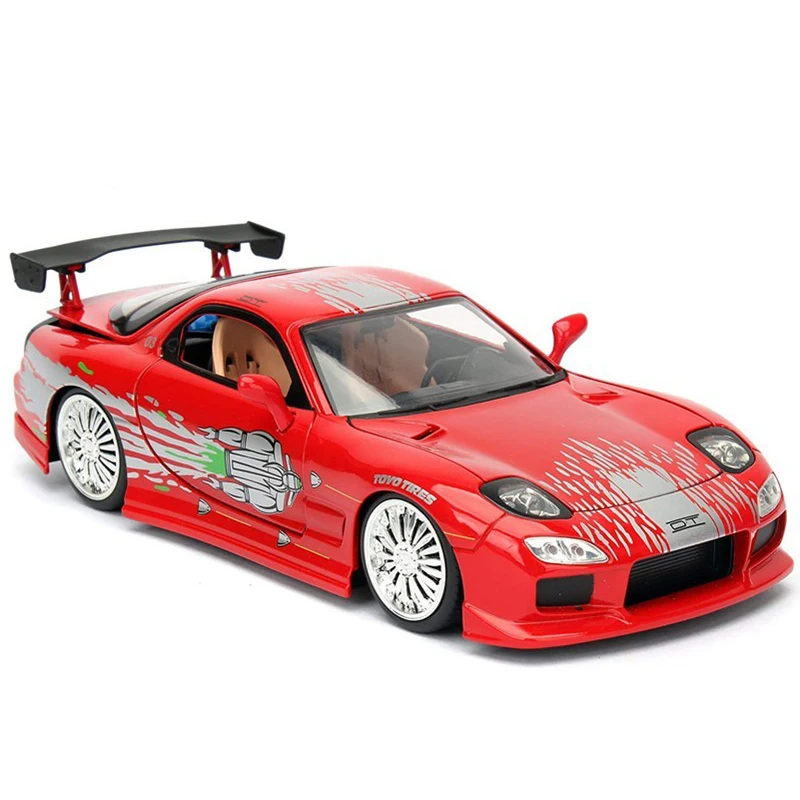 Автомобиль игрушечный JADA 1:24 Mazda RX7 литой автомобиль из сплава Игрушечная модель