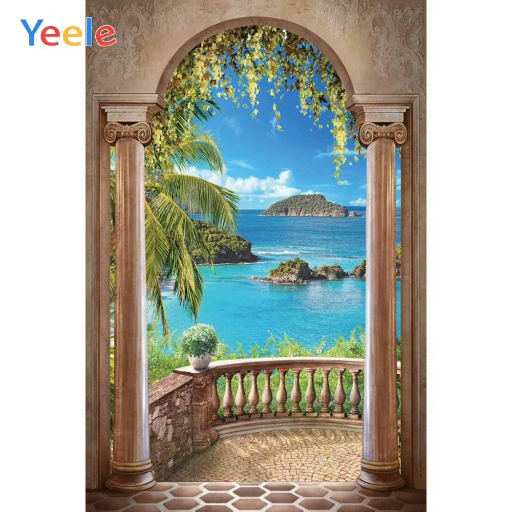 Spring Palace Arch Pillar Royal Lake Sky Cloud Nature Scenery Backdrop Vinyl Photography Background For Photo Studio Photophone |