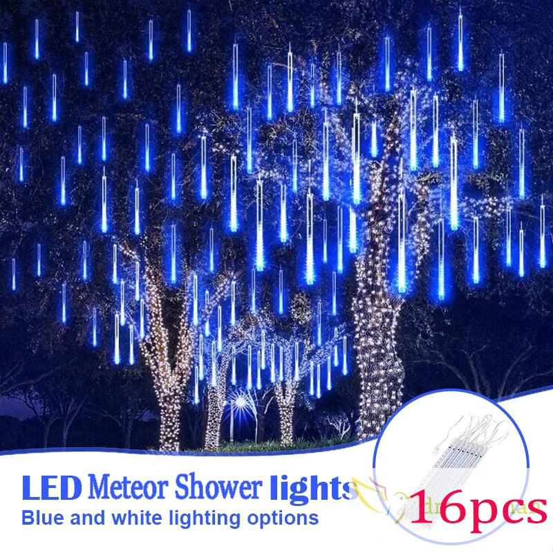 

Falling Rain Lights Meteor Shower Lights Outdoor 8 Tube 50CM String Lights for Christmas Tree Decoration Wedding Party Holiday