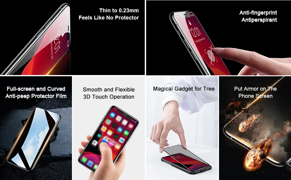 Baseus 0,23 мм Защита экрана для iPhone 11 Pro Max защита конфиденциальности полное покрытие закаленное стекло пленка для iPhone Xs Max Xr X