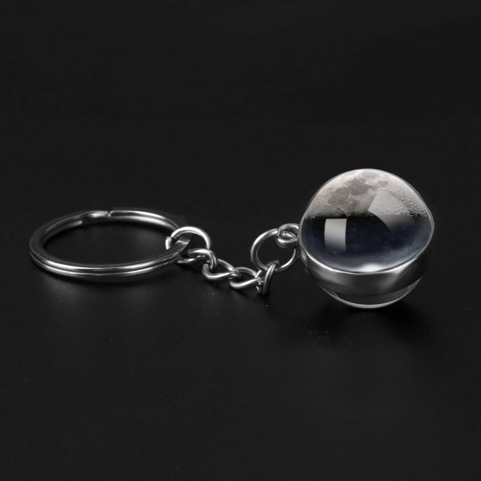 Waning Crescent модный двухсторонний стеклянный брелок для ключей индивидуальный