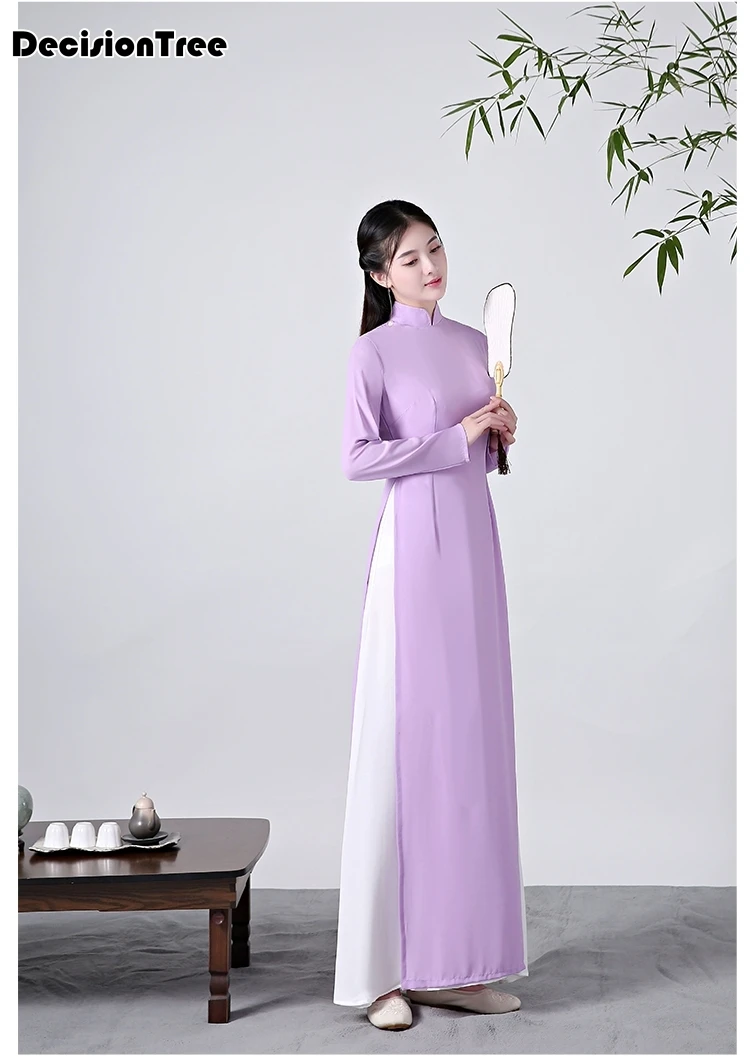 Вьетнамский aodai вьетнамский cheongsam народный стиль более женственное платье для женщин традиционная одежда цветочный ao dai