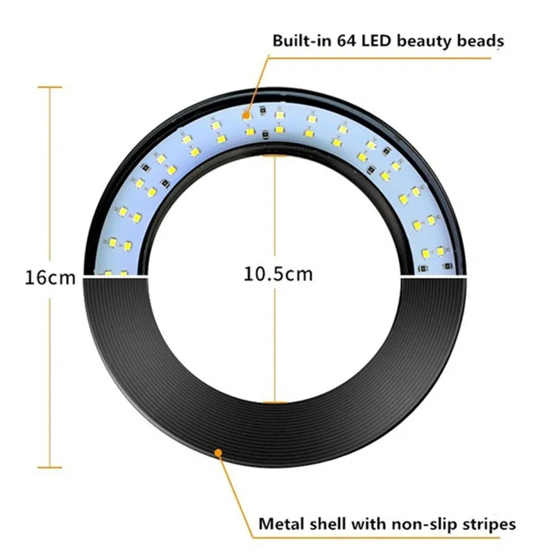 16cm LED Selfie Ring Light with Stand Photography Video 3500-5500k Photo Studio for Smartphone Phone Holder | Электроника