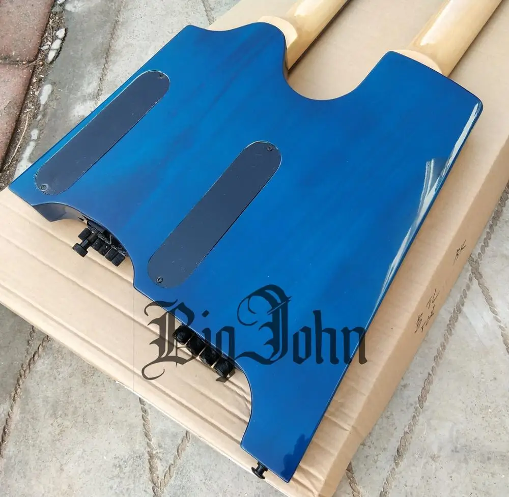 Новая электрическая гитара Big John с двойной шеей 4 струнная басовая верхняя часть и