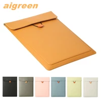 sleeve case aigreen brand laptop bag 101112131415 4 inch pu leather bag for macbook air pro m1envelope notebook dropship