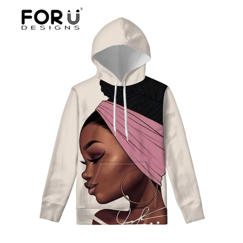 FORUDESIGNS/толстовки женские африканские девушки черные свитшоты поп-арт женские тонкие пуловеры с капюшоном для женщин осенняя толстовка с капюшоном Steetwear - Цвет: P4825Z72