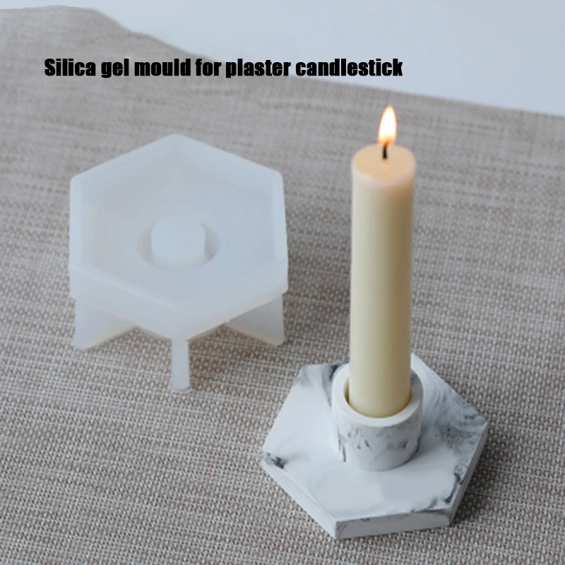 Силиконовая шестиугольная форма для подсвечников эпоксидная литья под