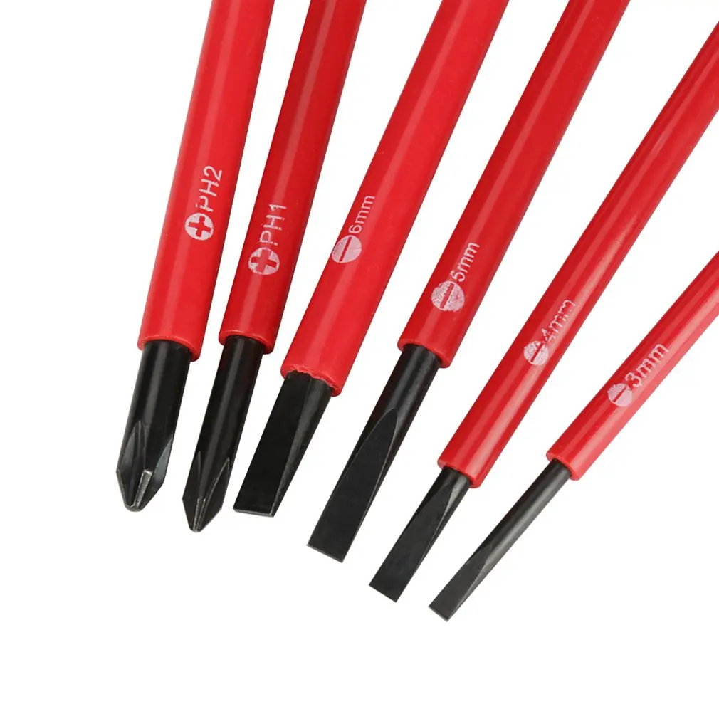 

7 Pieces 9705 Type High Voltage Electrician Set Screwdriver Hardware Tools Ergonomic Design Screwdriver