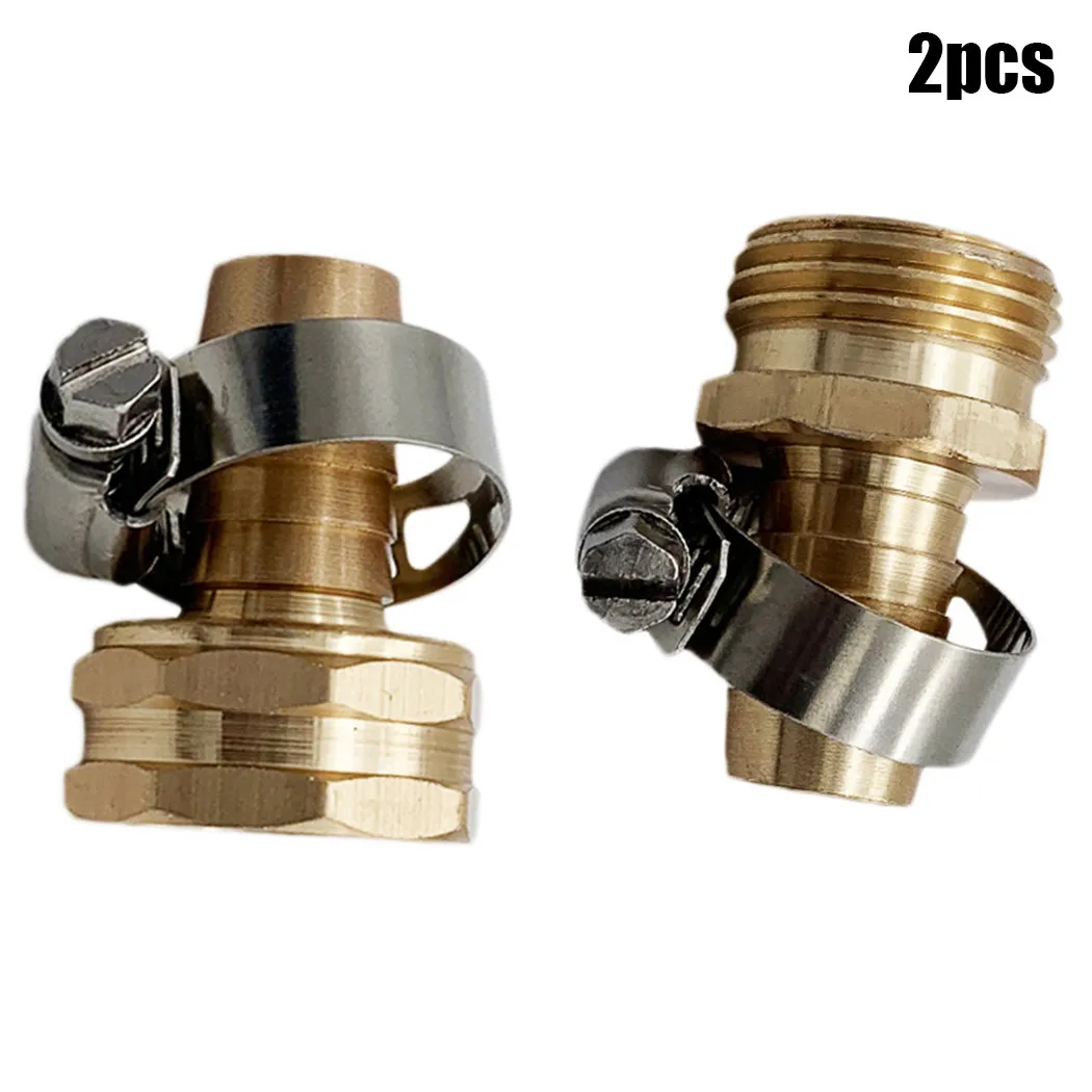 

W/ Clamp Brass Hose Repair Brass Connector Female Garden Hose Male Mender