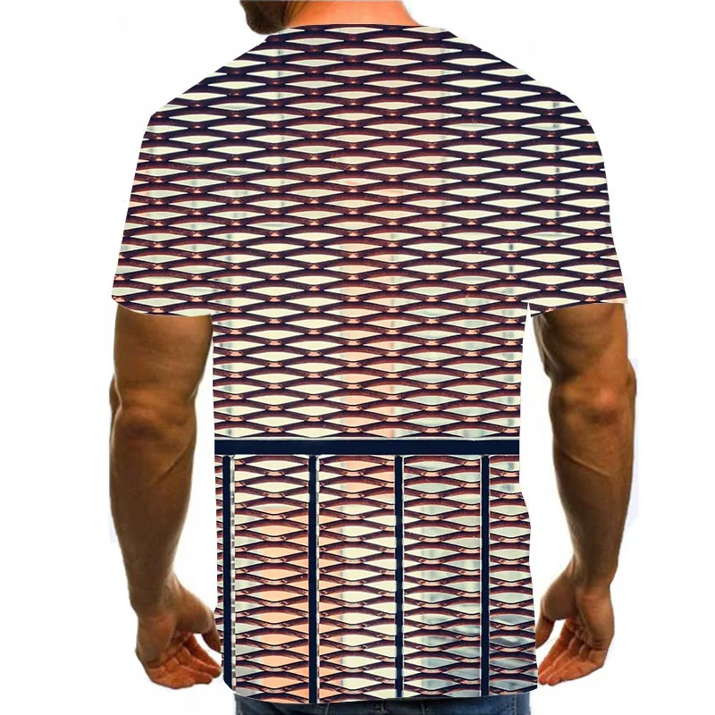 

Men's Psychedelic Shirt 3D Print T-Shirt Summer Brwon Graphic Tees Pattern Tops