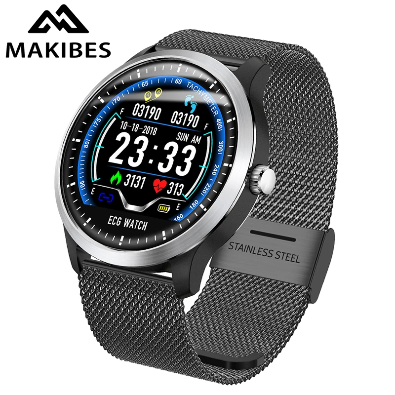 Makibes BR4 ECG PPG Смарт-часы для мужчин с электрокардиограммой дисплей сердечного ритма кровяное давление смарт-Браслет фитнес-трекер Новинка часы с измерением давления часы с тонометром часы давление часы с экг