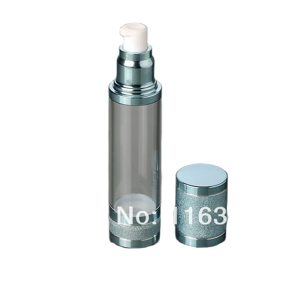 15 мл светло-голубая безвоздушная бутылка белый/прозрачный насос с голубым светом